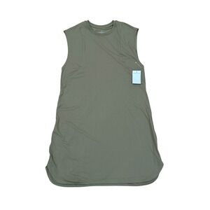 Varley Naples 31.5‎ Dress Ebony Olive Green Sleeveless Active Mini Dress M NWOT